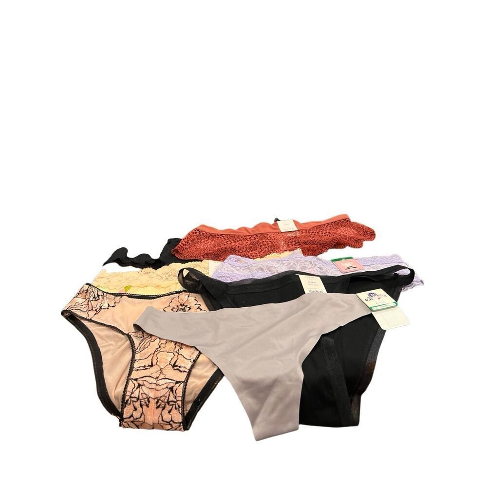 Lot of 7 panties Auden Victoria’s Secret underwear cheeky bikini Sz.M & L NWT